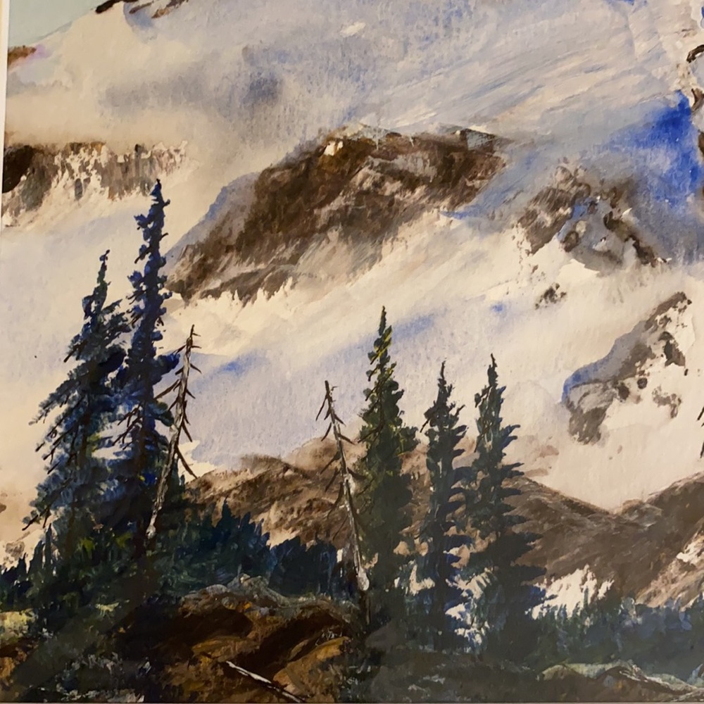 Original Watercolor 16x20 The Glacier - Picture 4 of 8